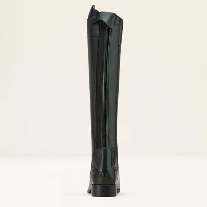 Image of the back of an Ariat black  Palisade tall dress riding boot.