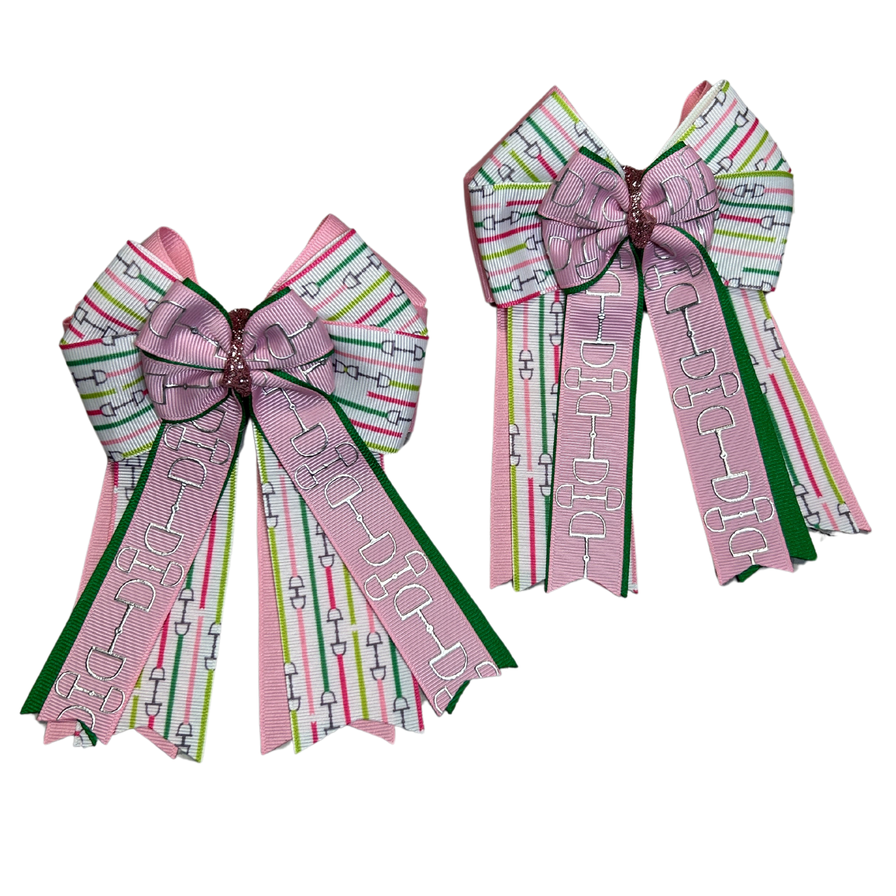 FabbyFab "Pink Bit Stripes" Show Bows