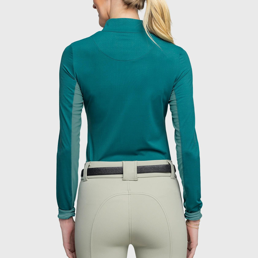 Kastel Teal 1/4 Zip Long Sleeve Shirt