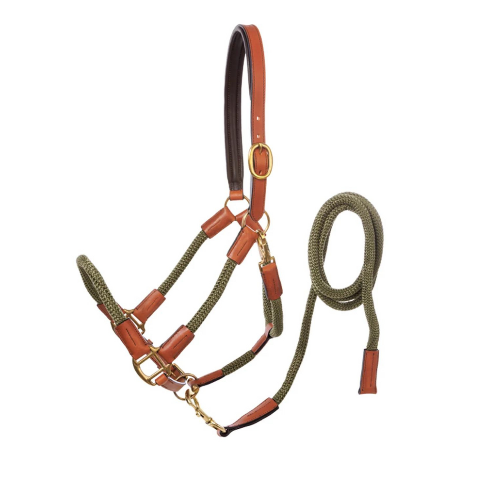 Kavalkade Cavo Rope Halter Set with Lead, Green