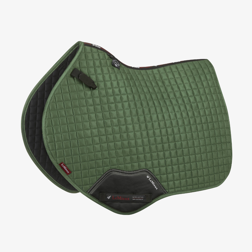 LeMieux Suede Close Contact Square Pad, Hunter Green