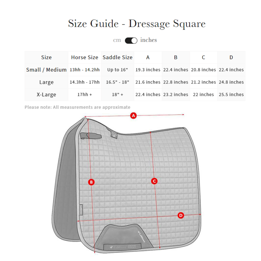 LeMieux Loire Classic Dressage Square Pad, Petrol