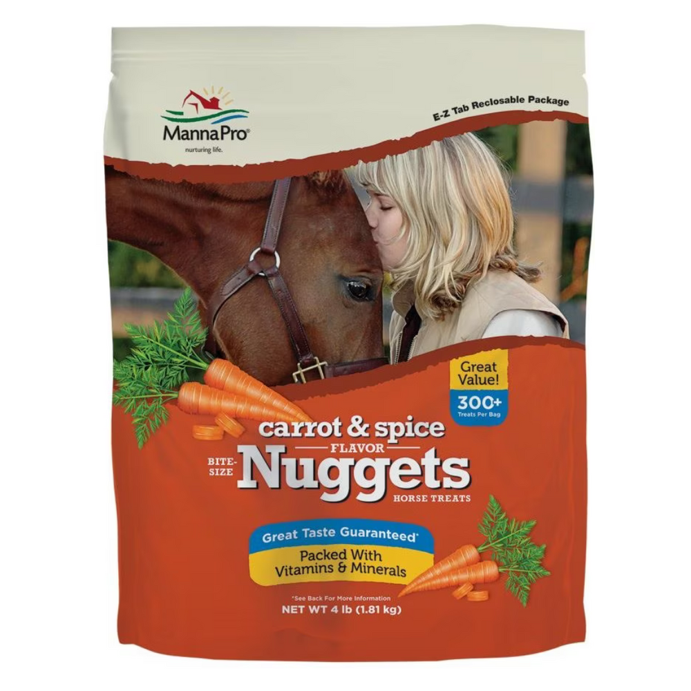 Manna Pro Carrot & Spice Flavored Bite Size Horse Treats Package