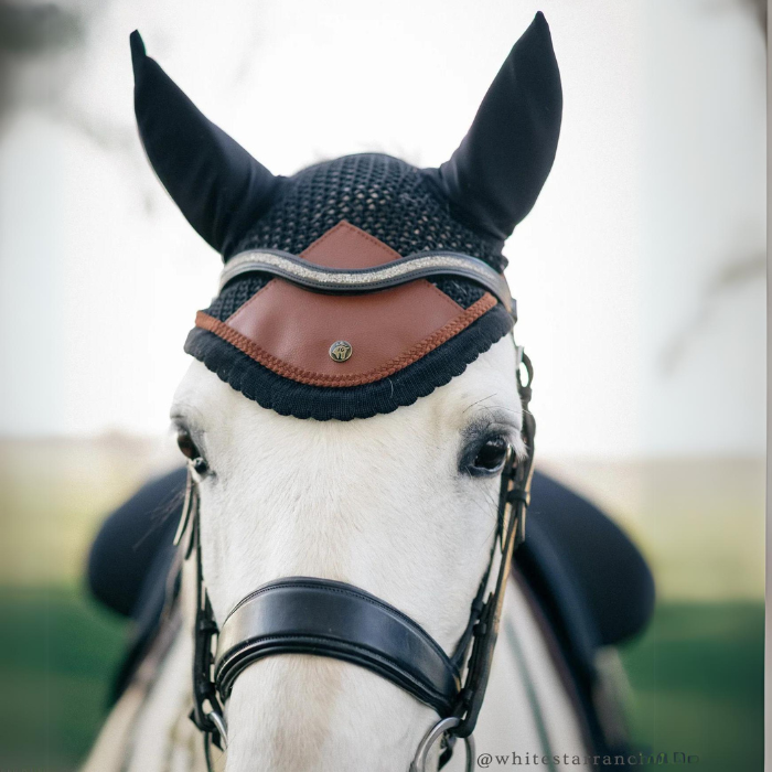 Sixteen Cypress Fly Bonnet, Black & Cognac