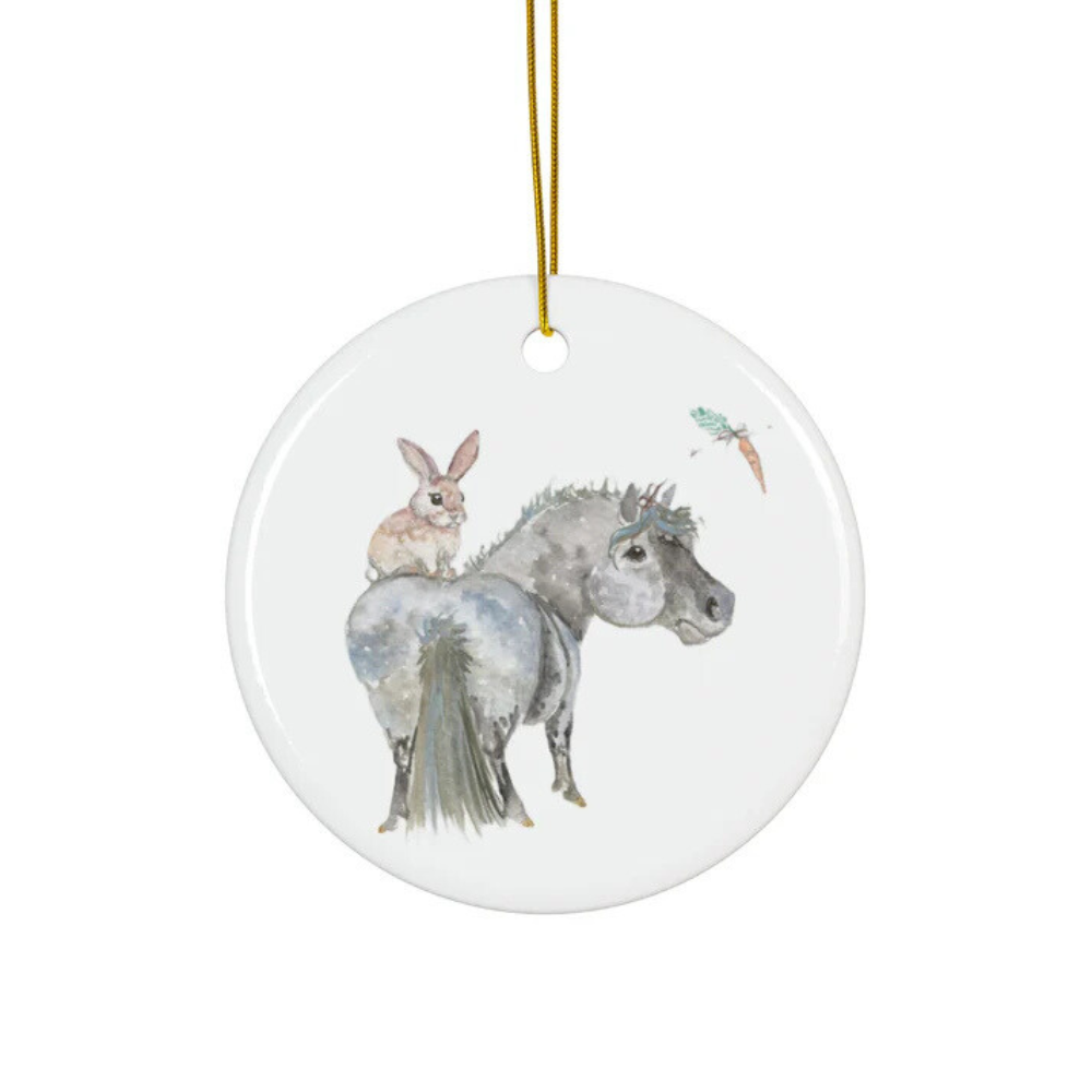 Sona Equestrian Adorable Chubby Ponies Holiday Ornament