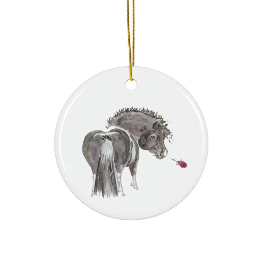 Sona Equestrian Adorable Chubby Ponies Holiday Ornament