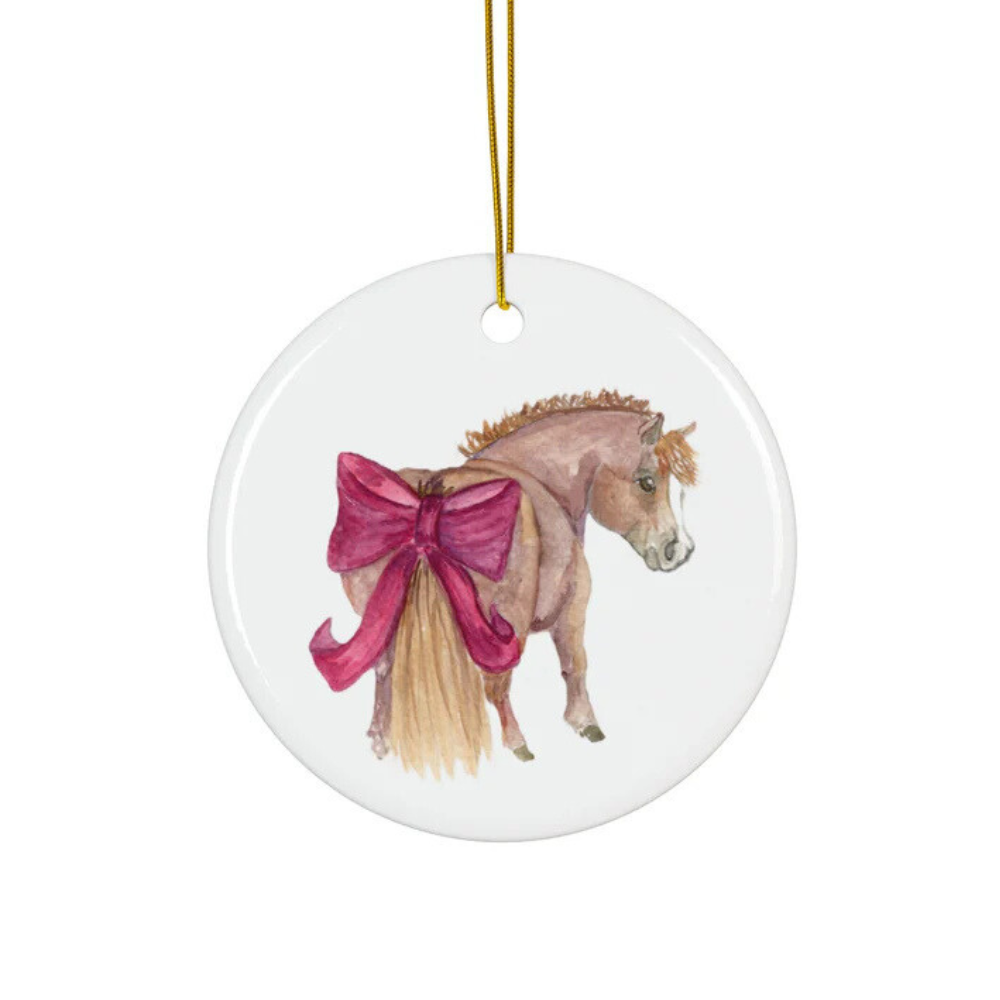 Sona Equestrian Adorable Chubby Ponies Holiday Ornament