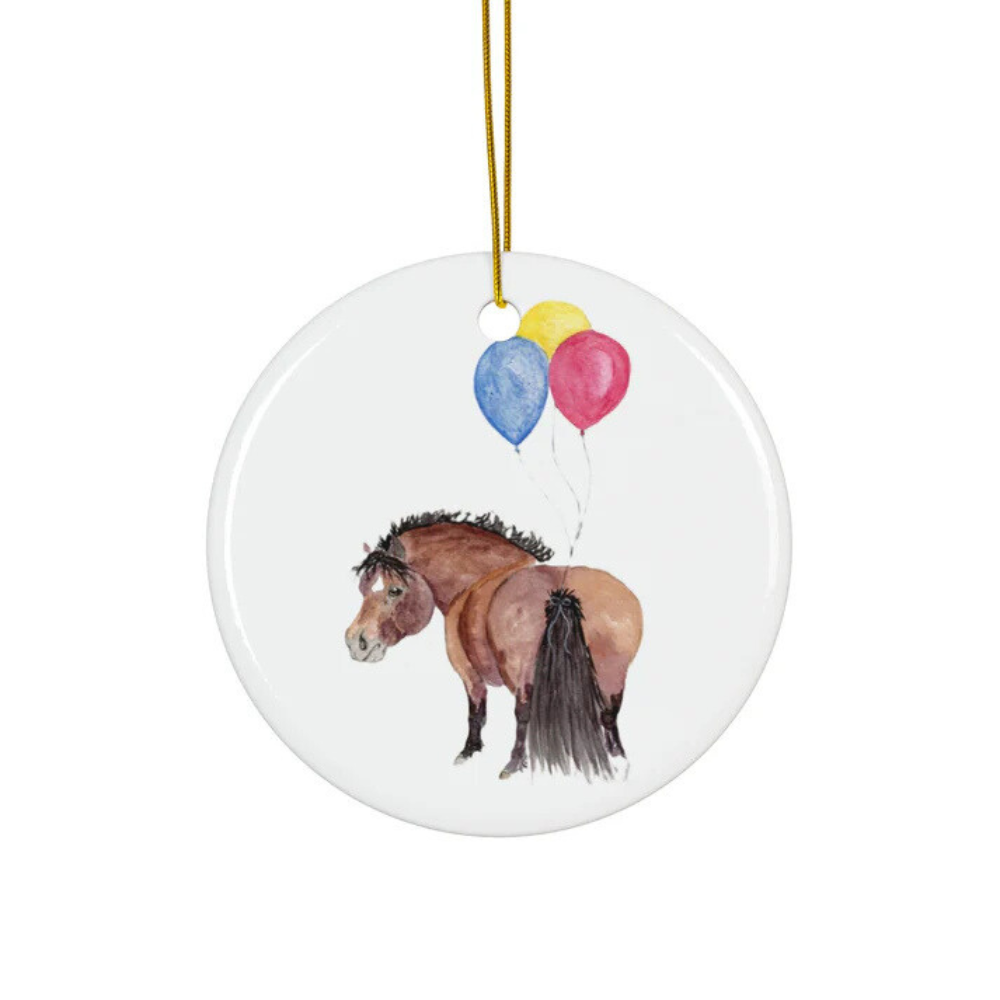 Sona Equestrian Adorable Chubby Ponies Holiday Ornament