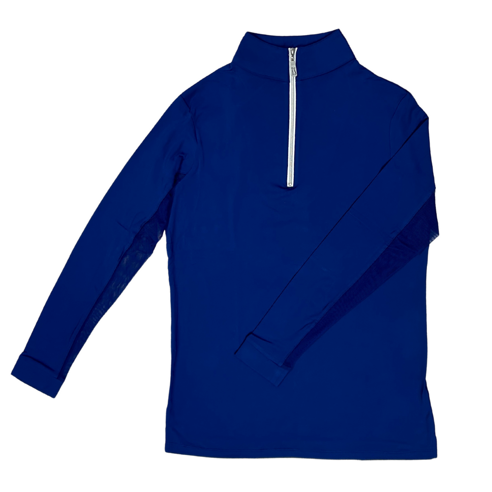 Tailored Sportsman IceFil Zip Shirt, Sapphire with Silver Zipper