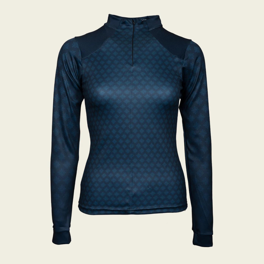 Espoir Equestrian Aqua Quarter Zip Sport Sun Shirt