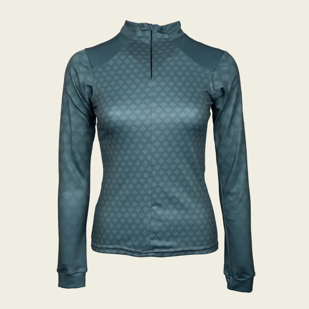 Espoir Equestrian Sage/Teal Quarter Zip Sport Sun Shirt