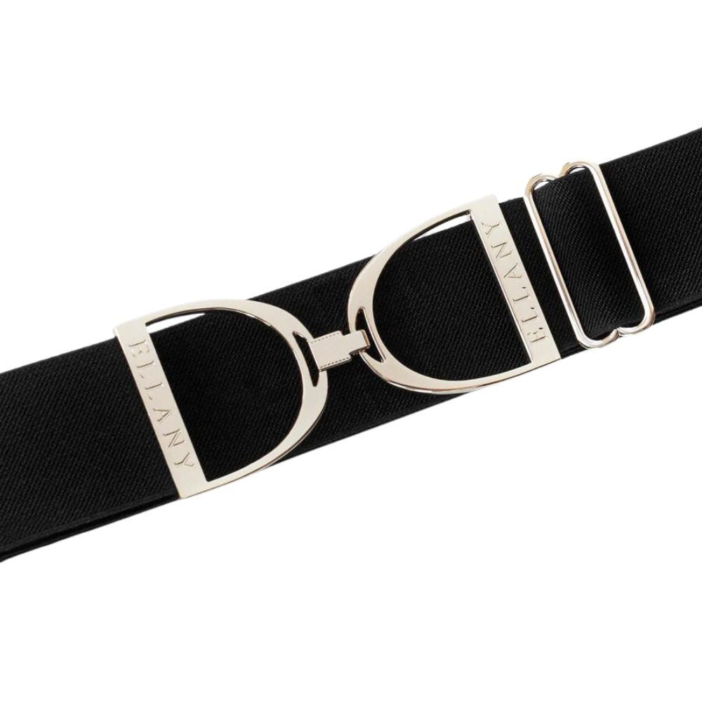 Ellany 2" Black, Silver Stirrup Buckle Belt