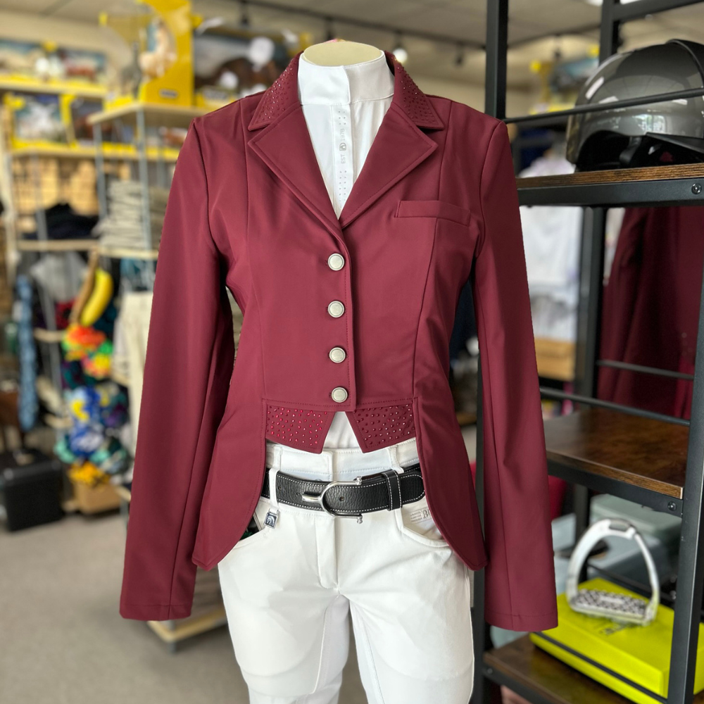 Ovation Elegance Dressage Short Tail Show Coat Burgundy