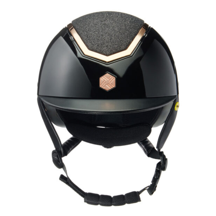 EQx by Charles Owen Kylo MIPS Wide Brim Black Gloss/Rose Gold Sparkly Helmet