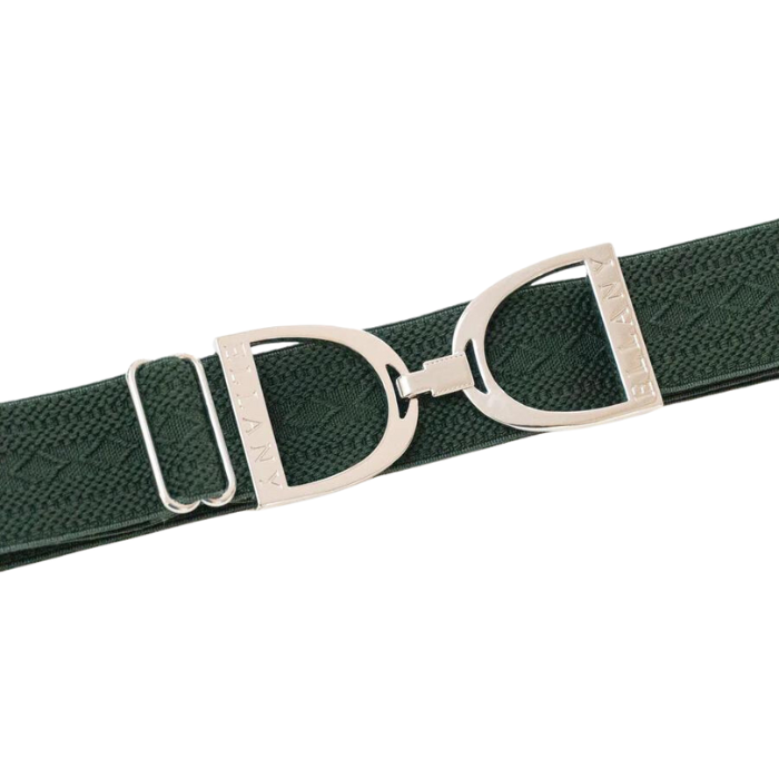 Ellany 1.5" Hunter Hampton, Silver Stirrup Buckle Belt