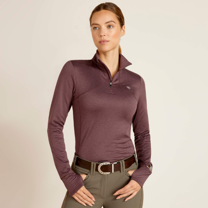 Ariat Gridwork 1/4 Zip Baselayer, Huckleberry