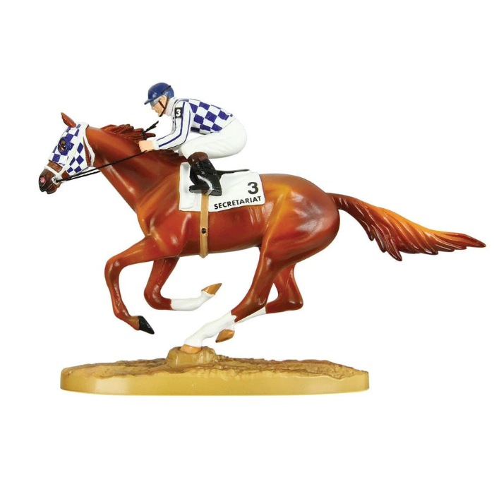 Breyer Secretariat,  50th Anniversary Figurine with Jockey