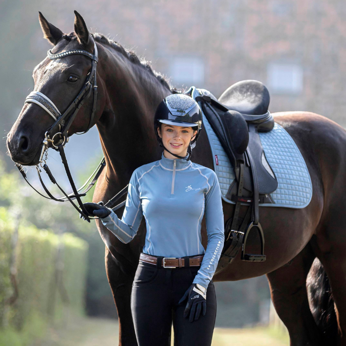 LeMieux Suede Dressage Square Pad, Ice Blue