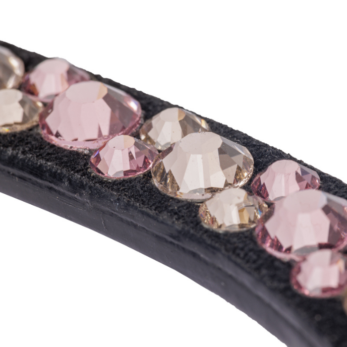 Kavalkade "Pink Sparkle" Black Leather Browband