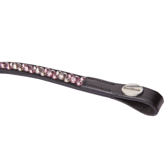 Kavalkade "Pink Sparkle" Black Leather Browband