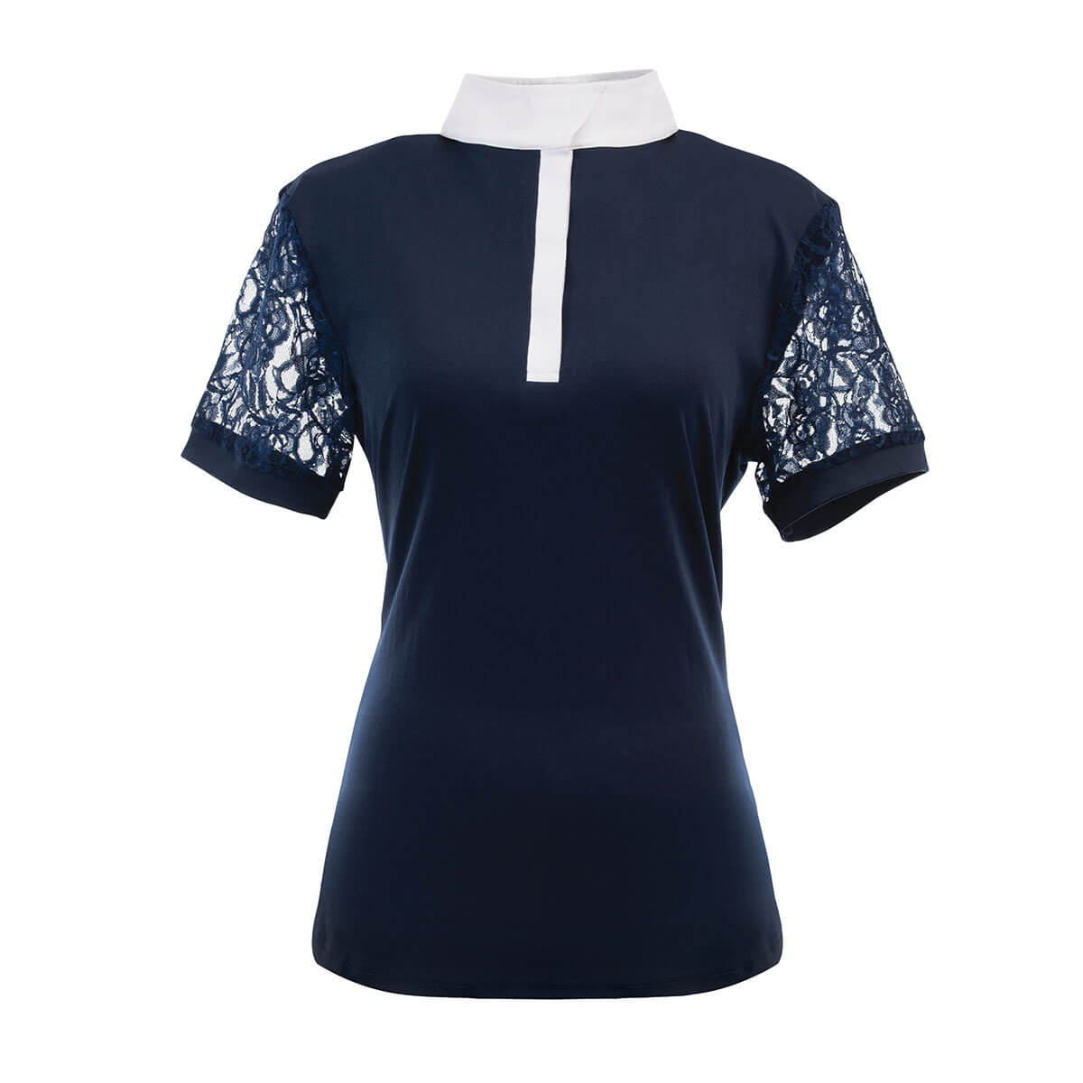 Ovation Elegance Lace Short Sleeve Show Shirt, Navy