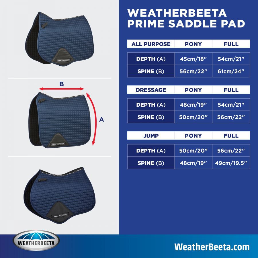 WeatherBeeta Prime AP Saddle Pad, Royal Blue