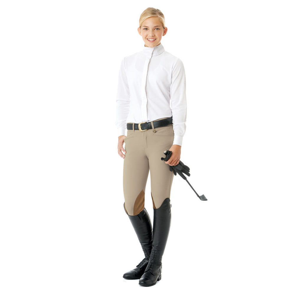 Ovation® EuroWeave™ Euro Seat Girl's Breech, Tan