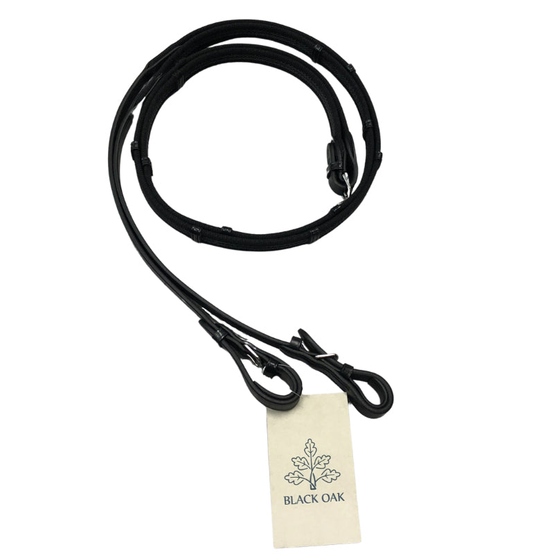 Black Oak Set Grip Reins with Buckle Ends