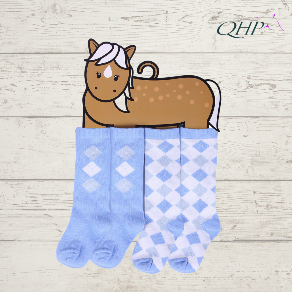 QHP Check Baby Socks,  Set of Two