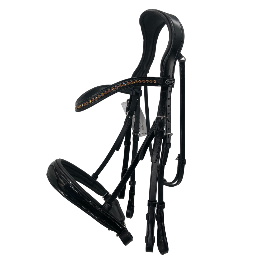 Passier Atlas Double Bridle, Topaz Wave Browband Patent Noseband