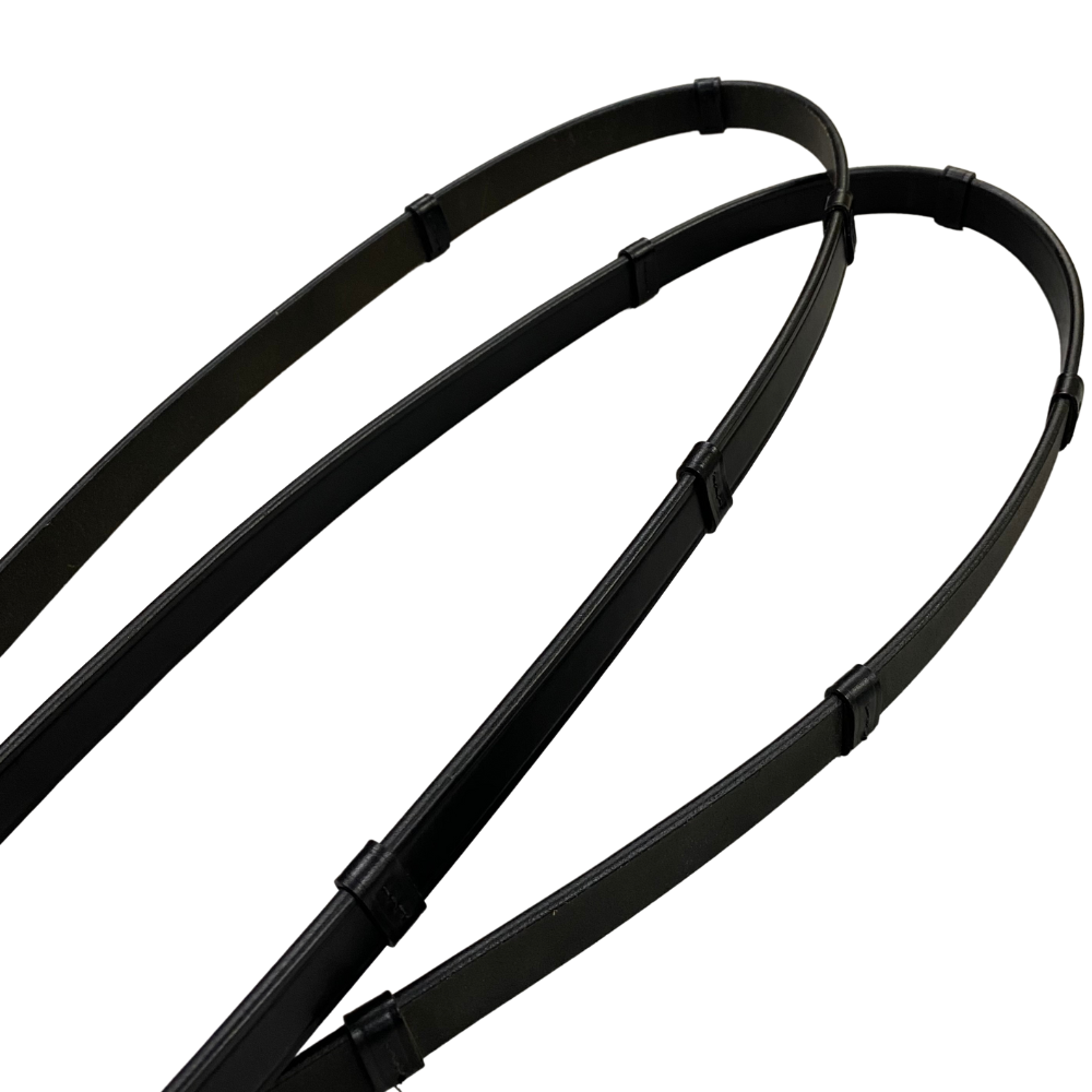 Red Barn 3/4" Dressage Reins, Black, Pin End