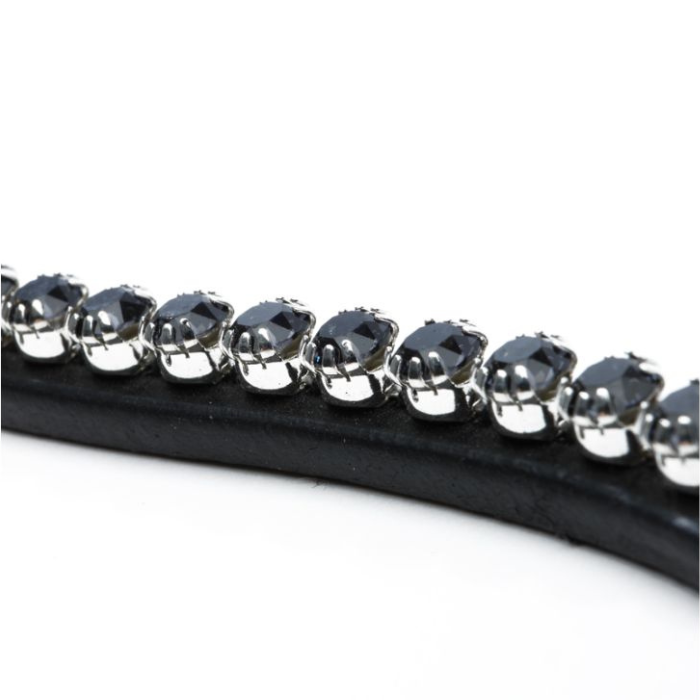 Kavalkade "Splendid" Black w Dark Blue Crystals Browband