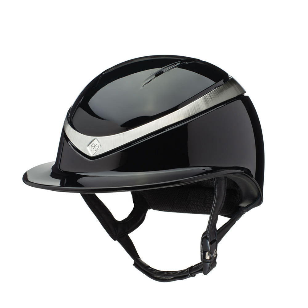 Charles Owen Wide Peak Halo Luxe Gloss Black/Platinum Helmet