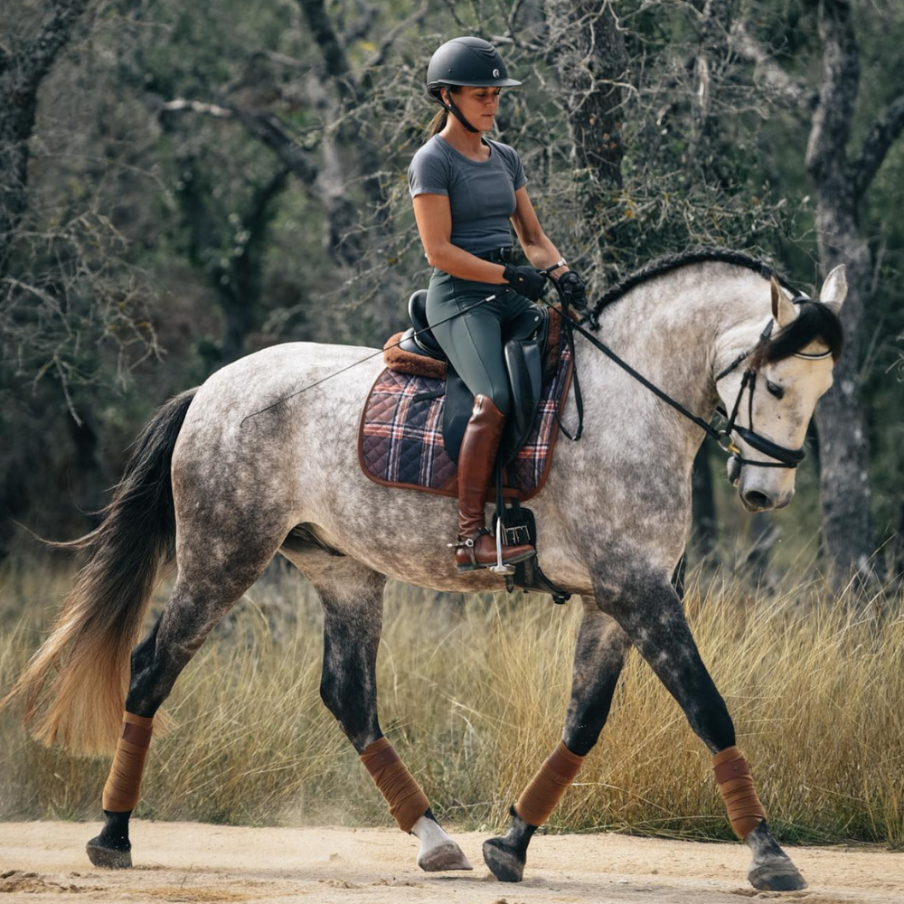 Sixteen Cypress Dressage Pad, Field Plaid & Hickory