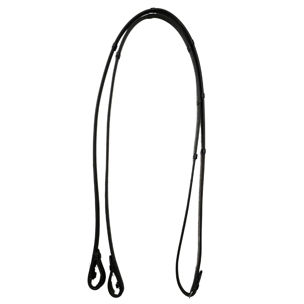 Red Barn 3/4" Dressage Reins, Black, Pin End