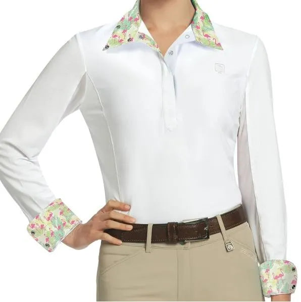 Romfh Lindsay Long Sleeved Show Shirt, Flamingo Garden